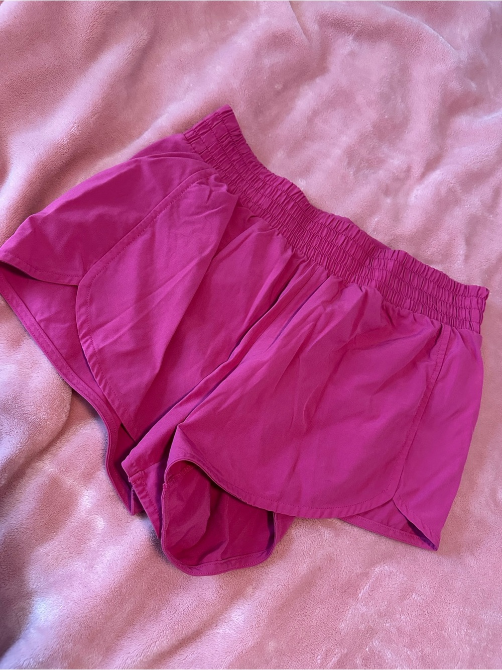Women’s Hot Pink Elastic Waist Running Shorts